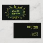 Elegant Pine Fern Evergreen Black Botanical Visitekaartje (Voorkant / Achterkant)