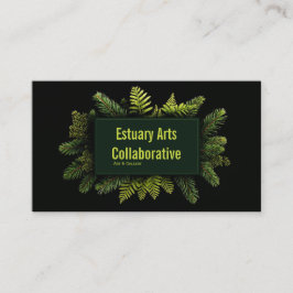 Elegant Pine Fern Evergreen Black Botanical Visitekaartje