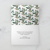 Elegant Pine Fir Holly Berry-kerstgroet Feestdagen Kaart (Binnen)