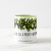 Elegant Pine Garland Christmas Mug Tweekleurige Koffiemok (Center)