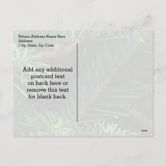 Elegant Pine Gold Red Bow kerst Feestdagenkaart (Achterkant)