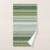 Elegant Pine Green Bord Turquoise Striped Bad Handdoek (Handdoek)
