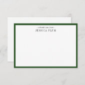 Elegant Pine Green gepersonaliseerd bedankje Bedankkaart (Voorkant / Achterkant)