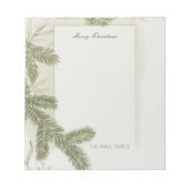 Elegant Pine Greenery Green Deco Kerst Notitieblok (Voorkant)