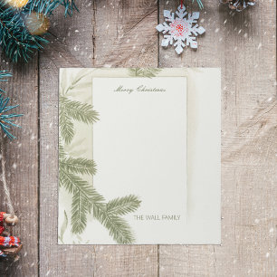 Elegant Pine Greenery Green Deco Kerst Notitieblok
