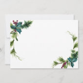 Elegant Pine Holly Berry Kerstfeestdag Brunch Kaart (Achterkant)