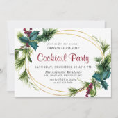 Elegant Pine Kerstfeestdag Cocktail Party Kaart (Voorkant)