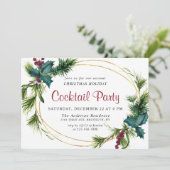 Elegant Pine Kerstfeestdag Cocktail Party Kaart (Staand voorkant)