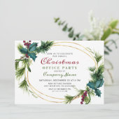 Elegant Pine Kerstfeestdag KANTOOR Kaart (Staand voorkant)