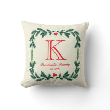 Elegant Pine Monogram Holiday Sierkussen