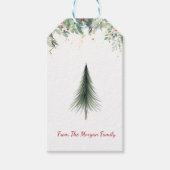 Elegant, Pine Tree Branches, Confetti Cadeaulabel (Voorkant)