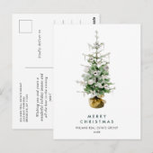 Elegant Pine Tree Christmas Company Vakantie Briefkaart (Voorkant / Achterkant)