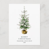 Elegant Pine Tree Christmas Company Vakantie Briefkaart (Voorkant)