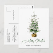 Elegant Pine Tree Christmas Company Vakantie Briefkaart (Voorkant / Achterkant)