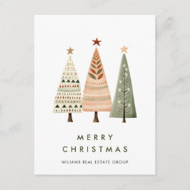 Elegant Pine Tree Christmas Company Vakantie Briefkaart