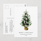 Elegant Pine Tree Christmas Company Vakantie Briefkaart (Voorkant / Achterkant)
