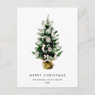 Elegant Pine Tree Christmas Company Vakantie Briefkaart
