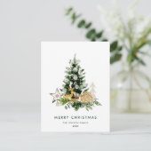 Elegant Pine Tree Christmas Company Vakantie Briefkaart (Staand voorkant)
