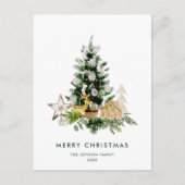 Elegant Pine Tree Christmas Company Vakantie Briefkaart (Voorkant)