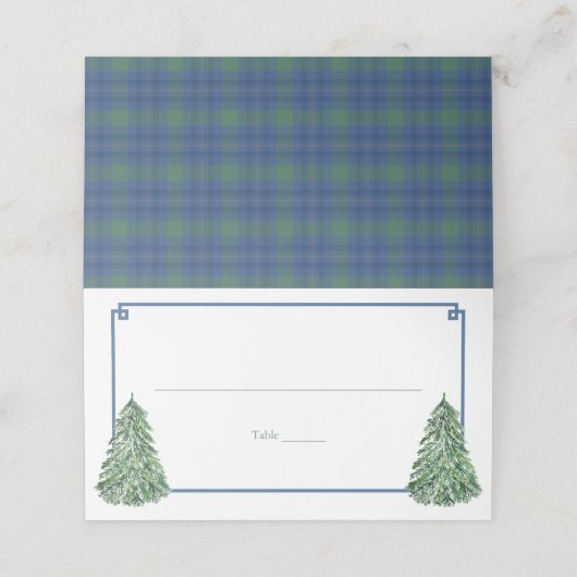 Elegant Pine Tree Greek Key Border Plaatskaartje (Buitenkant ongevouwen)