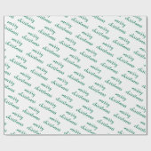 Elegant Pine Tree Green And White Merry Christmas Cadeaupapier (Vlak)