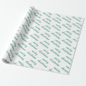 Elegant Pine Tree Green And White Merry Christmas Cadeaupapier (Uitgerold)