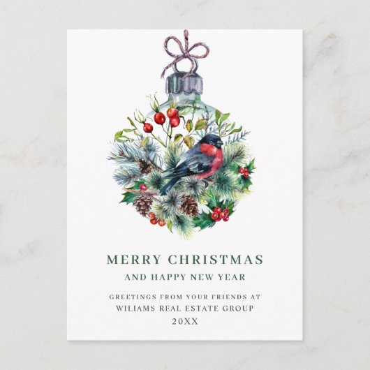 Elegant Pine Tree kerst Corporate Greening Briefkaart (Voorkant)