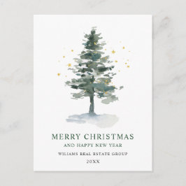 Elegant Pine Tree kerst Corporate Greening Briefkaart
