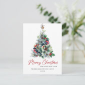Elegant Pine Tree kerst Corporate Greening Briefkaart (Staand voorkant)