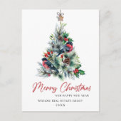 Elegant Pine Tree kerst Corporate Greening Briefkaart (Voorkant)