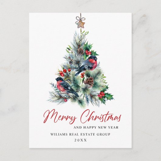 Elegant Pine Tree kerst Corporate Greening Briefkaart (Voorkant)