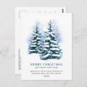 Elegant Pine Tree kerst Corporate Greening Briefkaart (Voorkant / Achterkant)