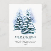 Elegant Pine Tree kerst Corporate Greening Briefkaart (Voorkant)