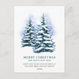 Elegant Pine Tree kerst Corporate Greening Briefkaart