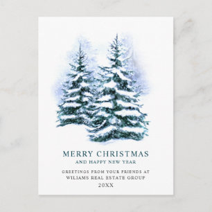 Elegant Pine Tree kerst Corporate Greening Briefkaart