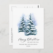 Elegant Pine Tree kerst Corporate Greening Briefkaart (Voorkant / Achterkant)