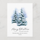 Elegant Pine Tree kerst Corporate Greening Briefkaart (Voorkant)