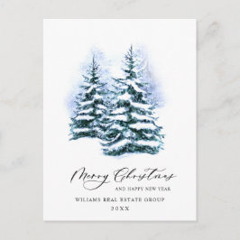 Elegant Pine Tree kerst Corporate Greening Briefkaart