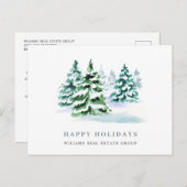 Elegant Pine Tree kerst Corporate Greening Briefkaart (Voorkant / Achterkant)