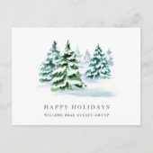 Elegant Pine Tree kerst Corporate Greening Briefkaart (Voorkant)