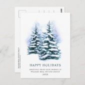 Elegant Pine Tree kerst Corporate Greening Briefkaart (Voorkant / Achterkant)