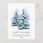 Elegant Pine Tree kerst Corporate Greening Briefkaart (Voorkant)