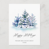Elegant Pine Tree kerst Corporate Greening Briefkaart (Voorkant)