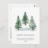 Elegant Pine Tree kerst Corporate Greening Briefkaart (Voorkant / Achterkant)