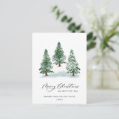 Elegant Pine Tree kerst Corporate Greening Briefkaart (Staand voorkant)