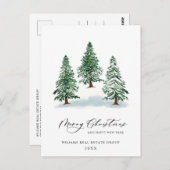 Elegant Pine Tree kerst Corporate Greening Briefkaart (Voorkant / Achterkant)