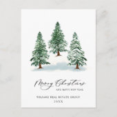 Elegant Pine Tree kerst Corporate Greening Briefkaart (Voorkant)