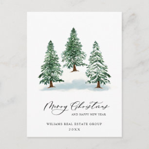 Elegant Pine Tree kerst Corporate Greening Briefkaart