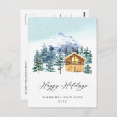 Elegant Pine Tree kerst Corporate Greening Briefkaart (Voorkant / Achterkant)