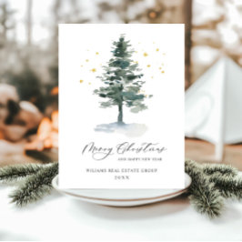 Elegant Pine Tree kerst Corporate Greening Briefkaart